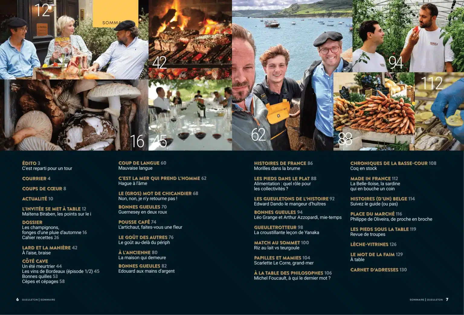 Sommaire du Gueuleton n°24 – Automne 2026, le magazine des bons vivants