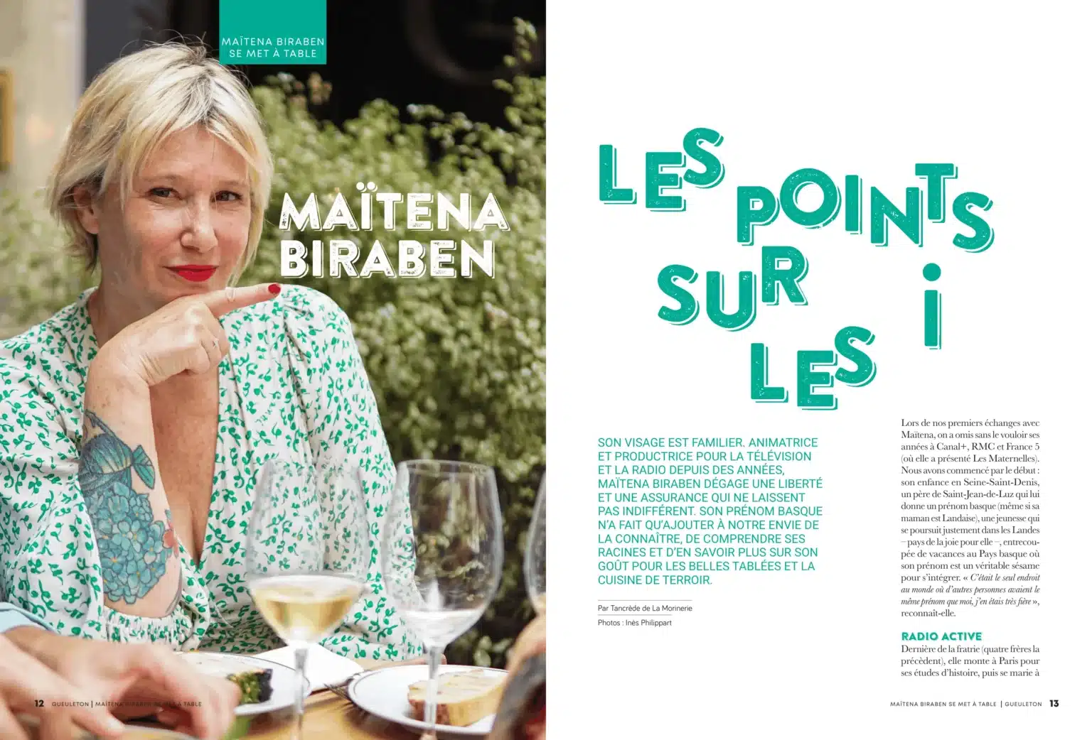 Portrait de Maïtena Biraben pour la rubrique L'invitée se met à table, Gueuleton n°24