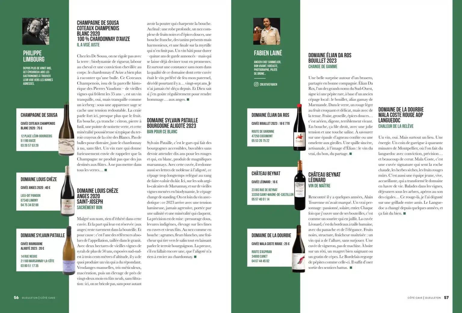 Sélection de vins de la rubrique Côté cave, Gueuleton n°24